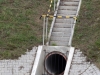 Zbiornik retencyjny Odwodnienie Autostrady A2- Dopływ kanalizacji deszczowej do zbiornika, Wylot kanalizacji z zastawką kanałową