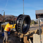 Zastosowano łącznik MGR-F DN1400 PN16 wraz z tuleją wzmacniającą